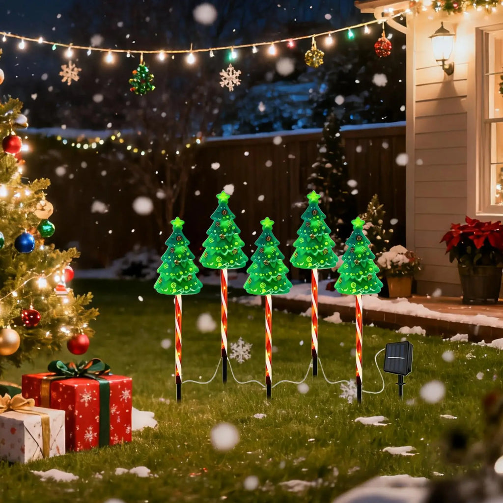Candy Cane Pathway Light Solar Powered Holiday Lighted Stake Outdoor Qme