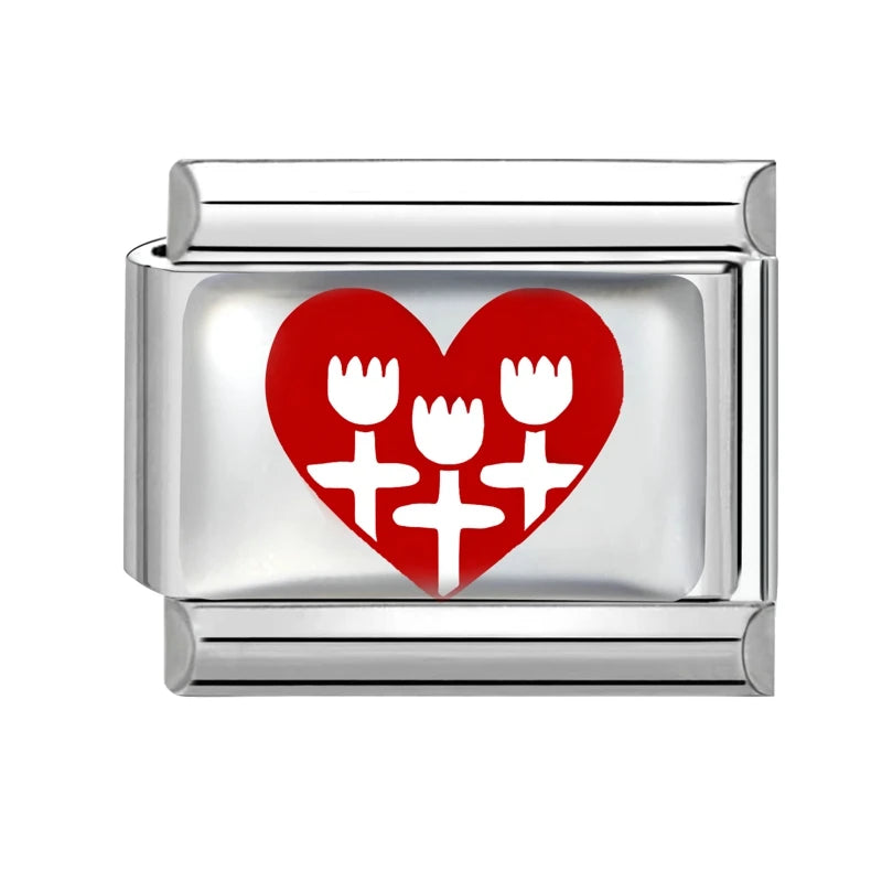 Y2K Red Series Colorful Love Heart Sun Star Italian Charm Link Fit