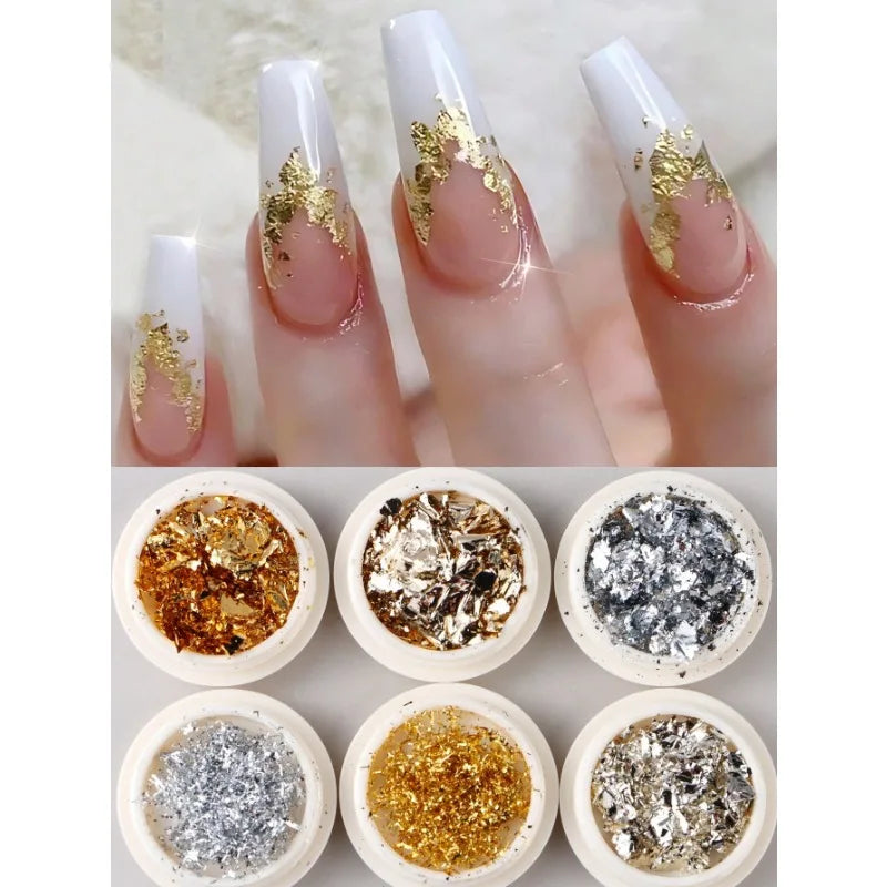 Chrome Nail Powder Gold Silver Pigment Mirror Metallic Rubbing Art Qme 02