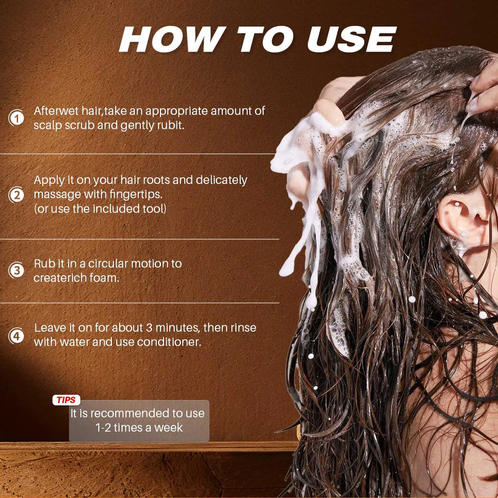 Batana Oil Scalp Scrub for Strengthening Hair Deep Cleaning Nourishing Soothing Shampoo for Sensitive Scalp Hair Care Qme