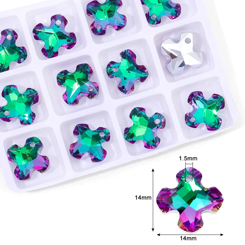 Crystal Pendant Beads Bright Color Single Hole Charm Glass Jewelry Beads Gems For Jewelry Making Supplies DIY Earrings Bracelet Qme 1-12pcs
