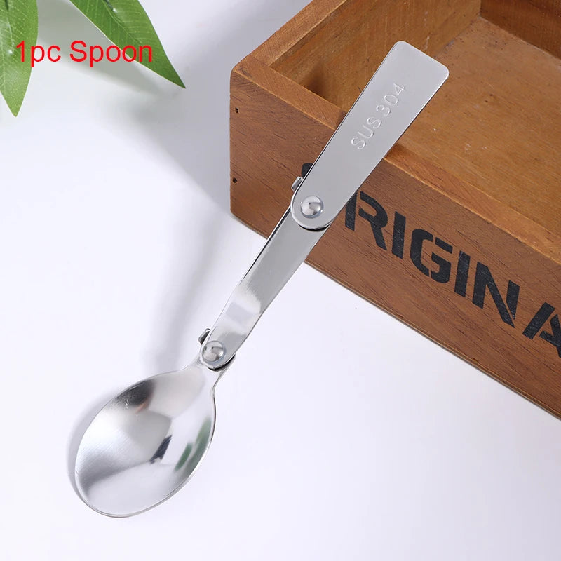 Portable Outdoor Cutleries Stainless Steel Spoon Fork Chopstick Qme Spoon