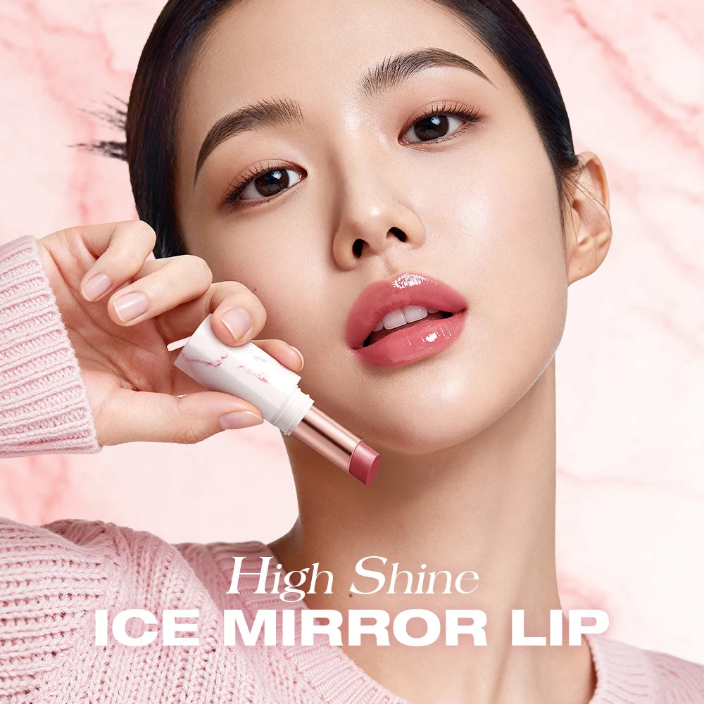 O TWO Glossy Lipstick Lip Tint Mirror Ice-film 24h Moisturize Nourish Qme