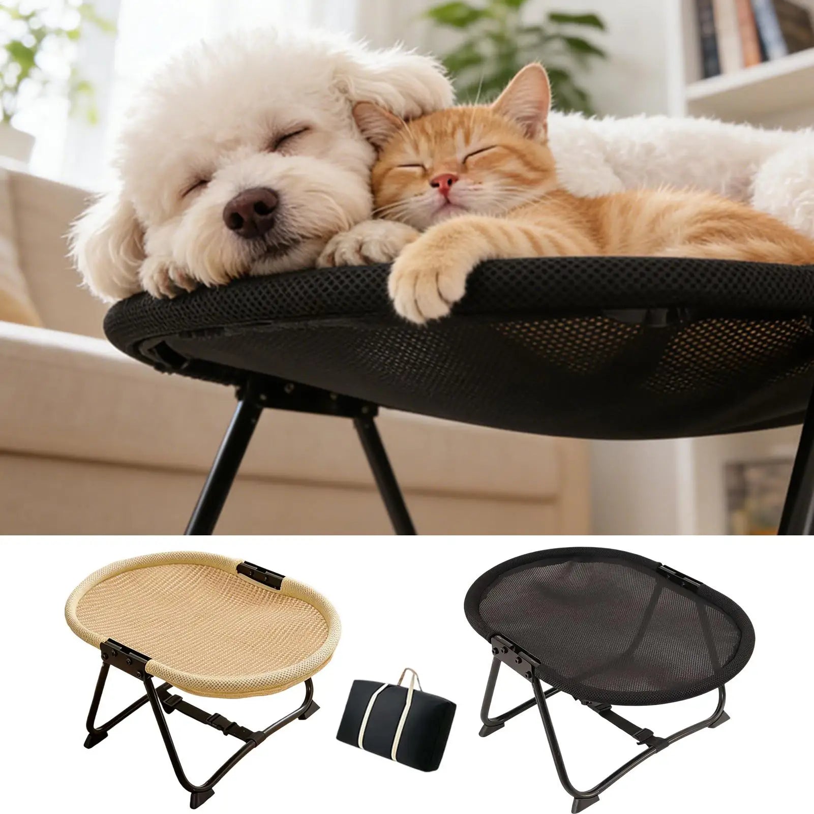 Dog Cot Bed Foldable Breathable Pad Indoor Camping Cat Beds Small Qme