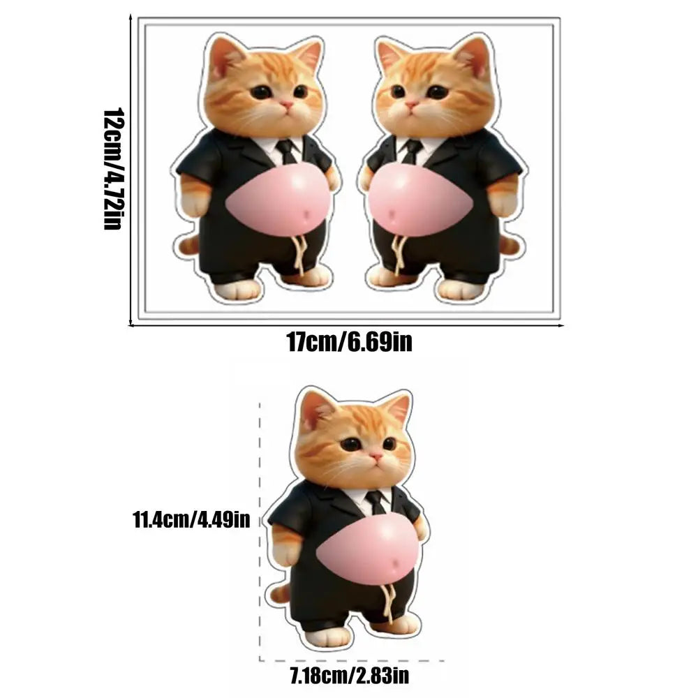 Sponge Stickers 3D Cat Belly Fun Reusable Decals Cute Laptop Stickers for Kids Friends Indoor Outdoor Fridge Planner Home Car Qme B