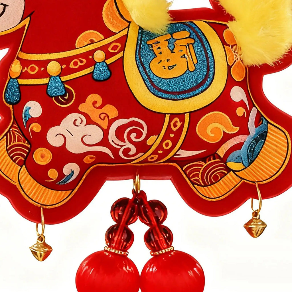 Horse Decorations Good Fortune Ornament with Bell Pendant Embroidery 2026 Chinese New Year Door Decorations for Wealth Success Qme
