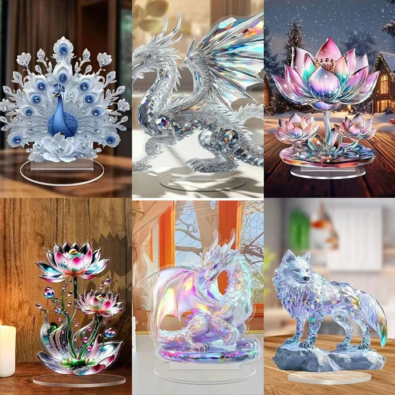 Decor Peacock Figure Office Housewarming Desktop Ornament Qme