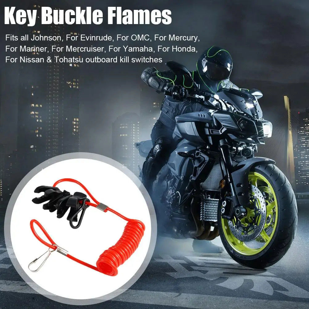 Boat Outboard Switch Engine Motor Lanyard Kill Urgent Stop Button Safety Connector Cord Compatible for Yamaha Suzuki Honda Qme