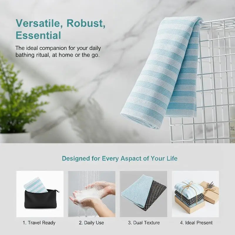 Ultra-long Exfoliating Back Towel Silver Ions Multifunctional Shower Qme
