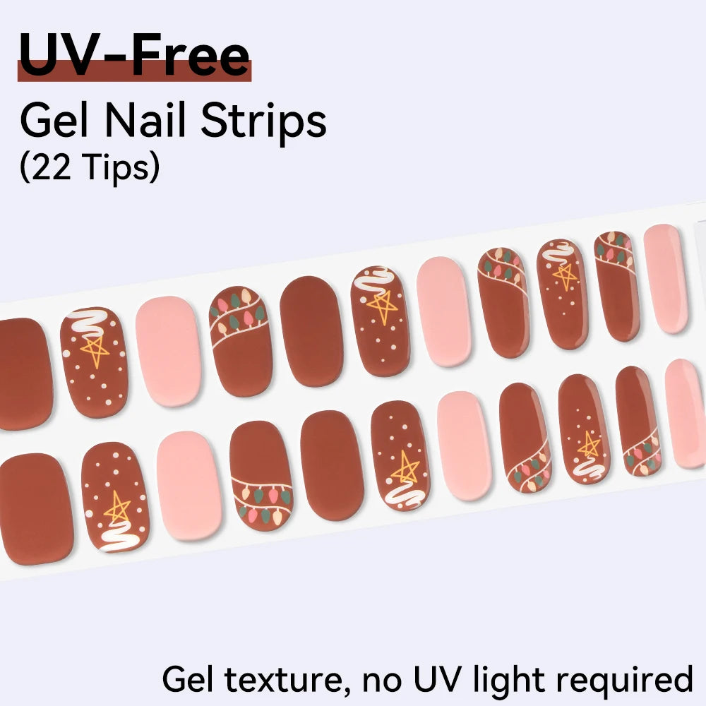 22Tips Sparkling Leopard Pattern Full Cover Nail Stickers French