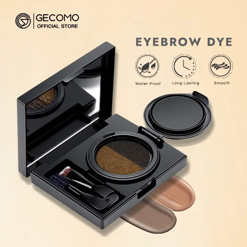 GECOMO Two-color Air Cushion Eyebrow Powder Color Waterproof and Sweat-proof Long-lasting Eye Brow Cream Qme