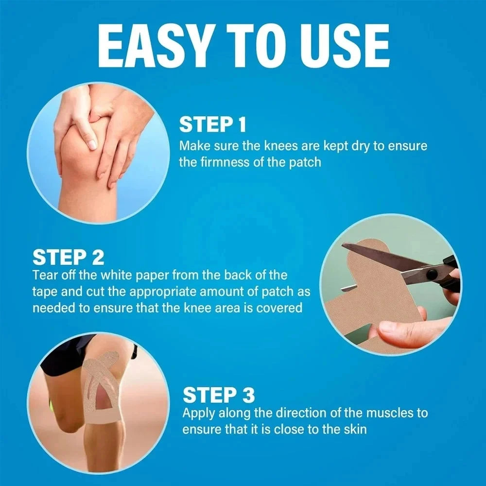 Precut Kinesiology Tape Knees Waterproof Elastic Breathable Knee Qme