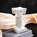 Roman Pillar Greek Column Statue Pedestal Candlestick Stand Figurine Sculpture Indoor Home Dinning Room Garden Scenery Decor Qme White