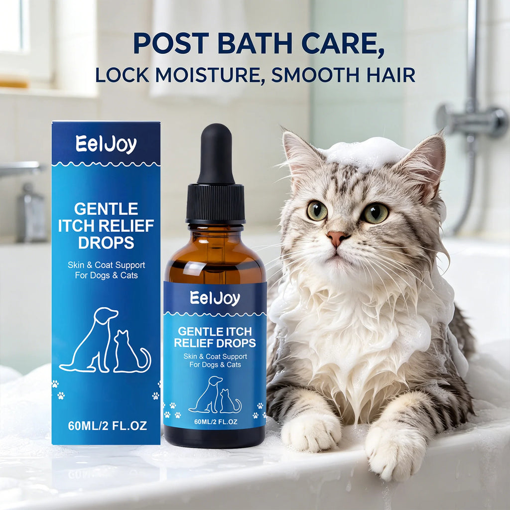 Pet Skin Care Drops Moisturizing Relieve Itching Improve Dryness & Roughness Natural Pet Skin Relief Drops Skin & Coat Support Qme