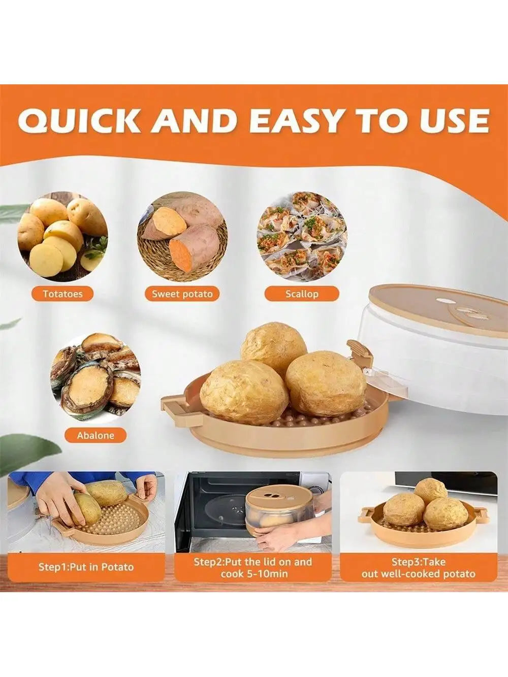 Home Baking Jar Microwave Bacon Potato Box Small Tool Food Qme