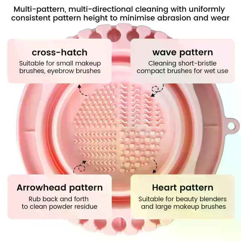 1 Makeup Brush Cleaner Silicone Holder Powder Puff Cleaning Bowl Qme