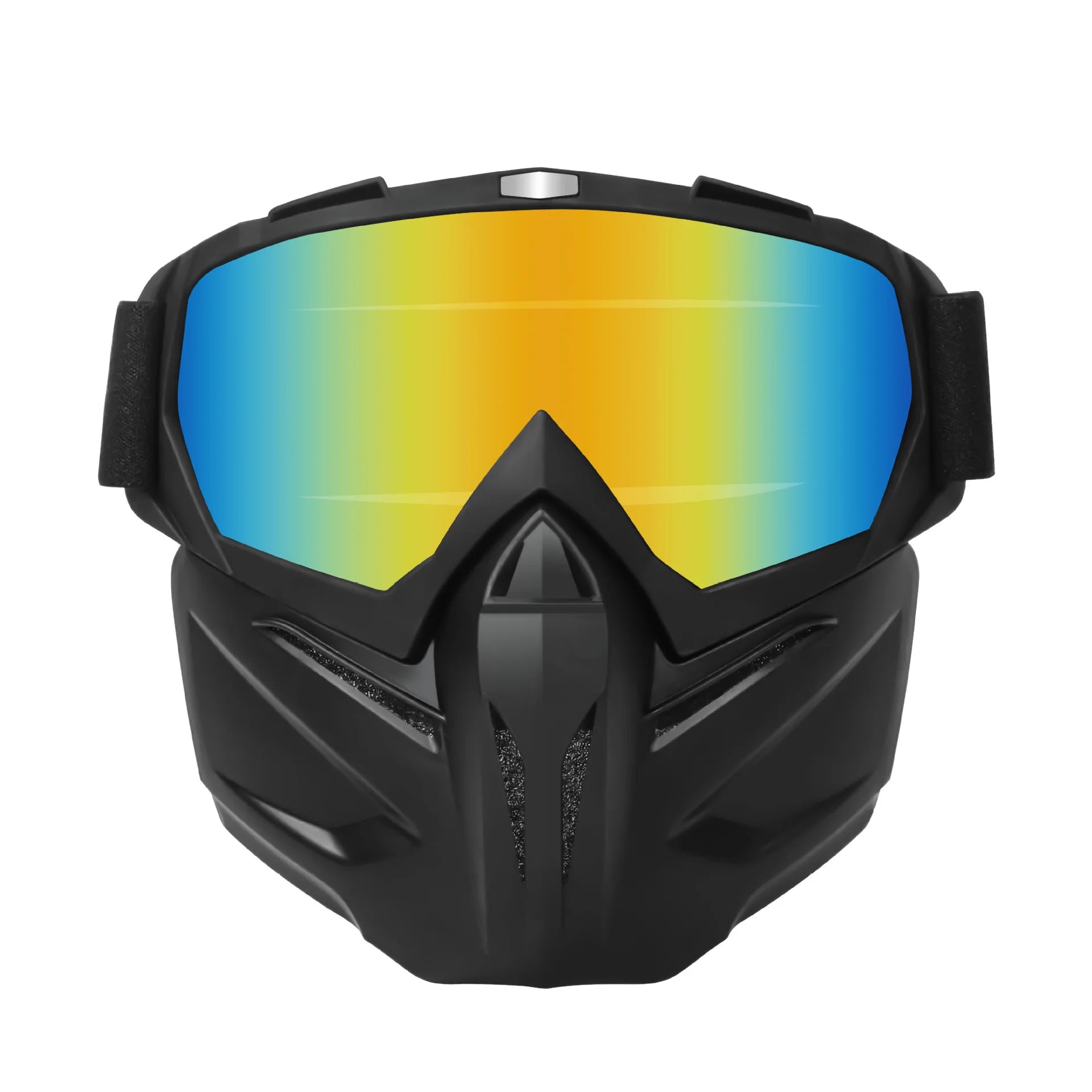 Vintage Motorcycle Helmet Mask Anti-Explosion Windproof Breathable Dustproof Riding Face Shield for Bikers Qme Black-Colorful-Red