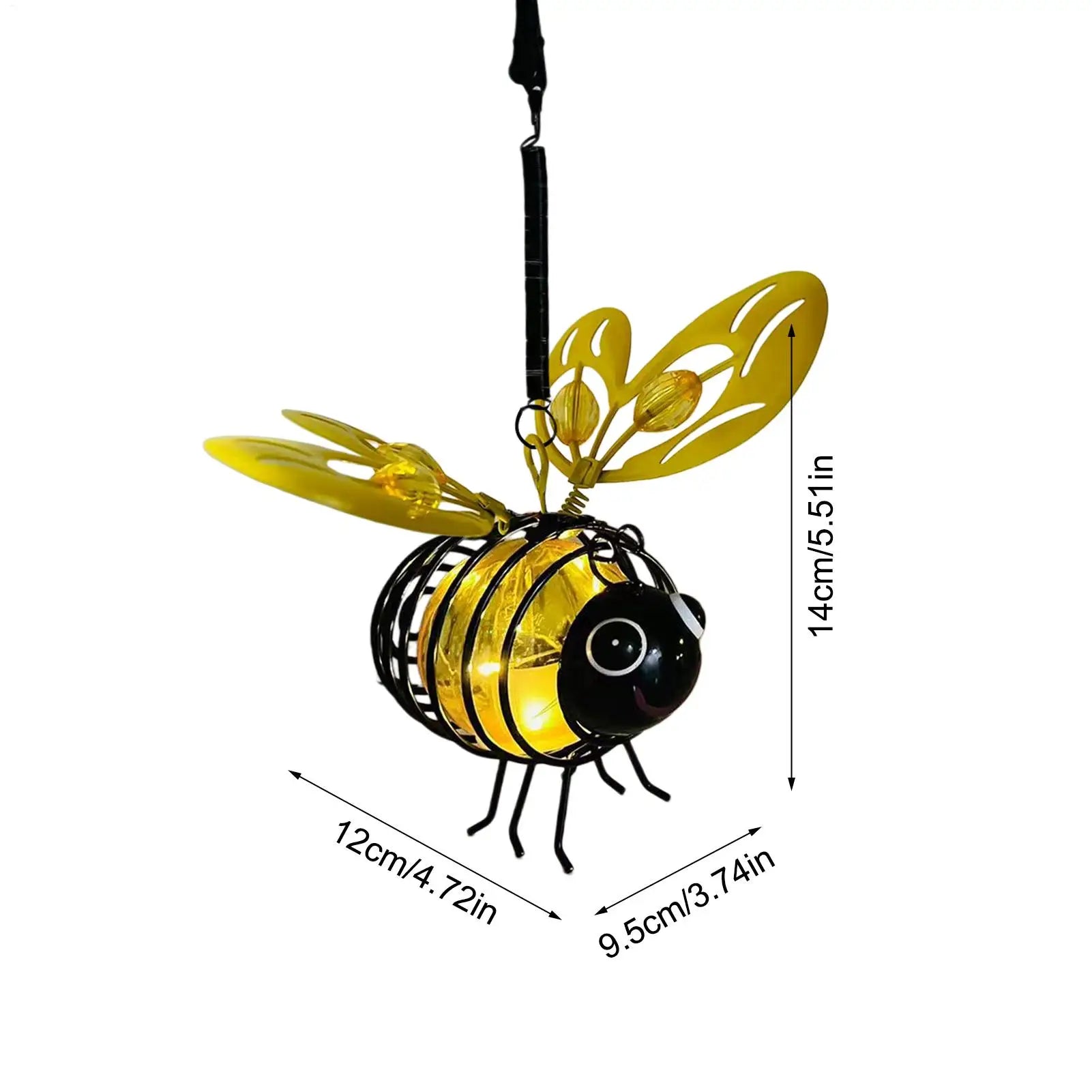 Solar Garden Light Hangable Bee-shaped Weather-resistant Ornament Led Qme