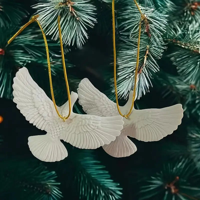 Friendship Doves Resin Christmas Ornament Tree Qme