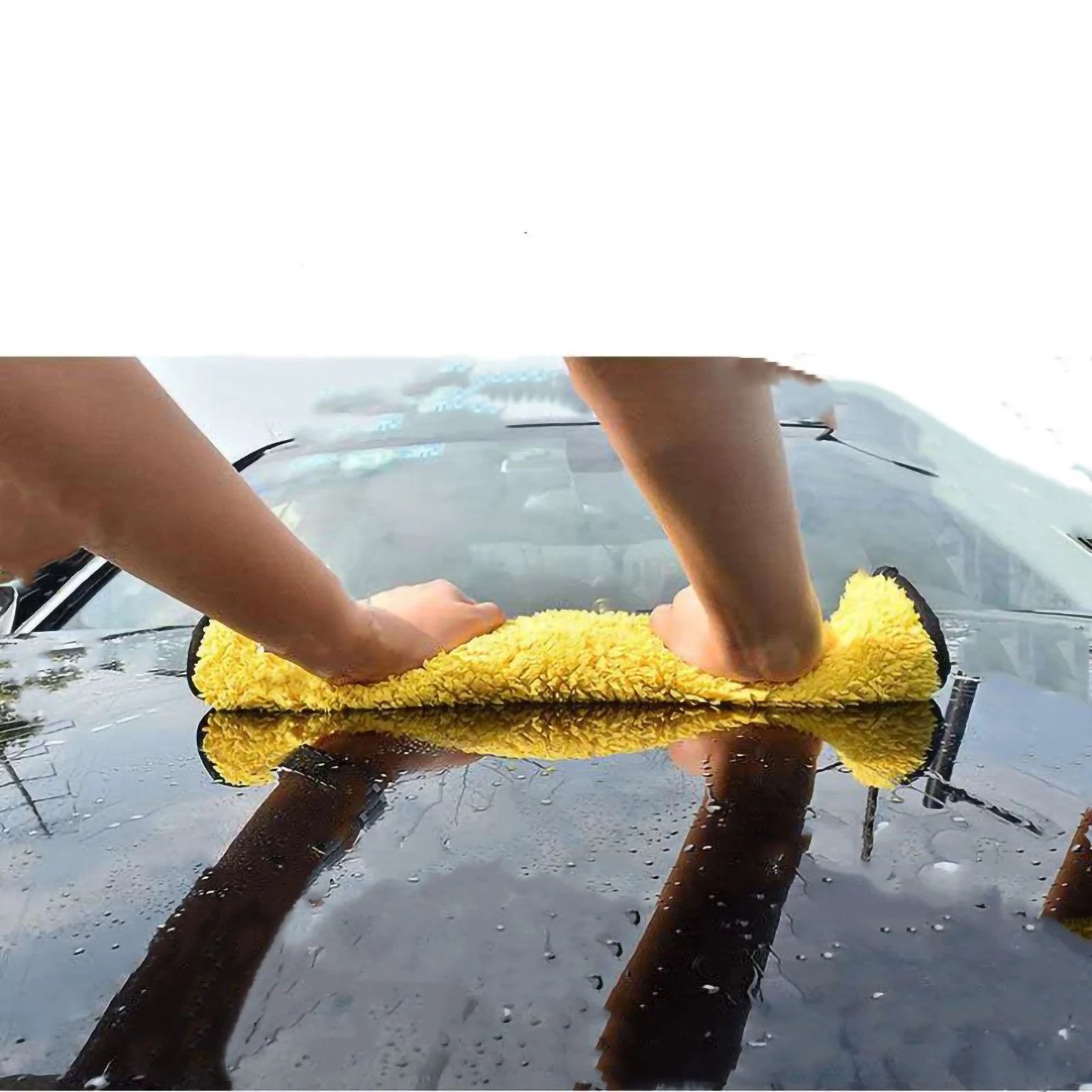 Car Towel Grayish Yellow Double Sided Car Washing Towel Water Absorption Cleaning Cloth Professional Thicken Drying Towel Qme