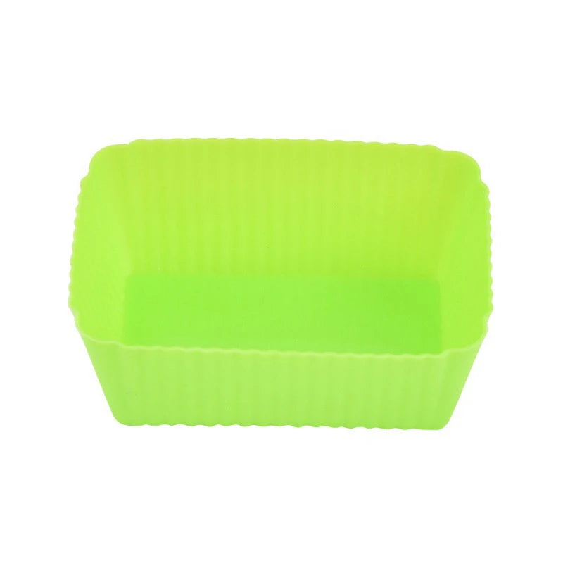 5pcs Silicone Cake Mold Muffin Cupcake Baking Molds Reusable DIY Cake Decorating Tool Wedding Birthday Party Decorations Qme Green