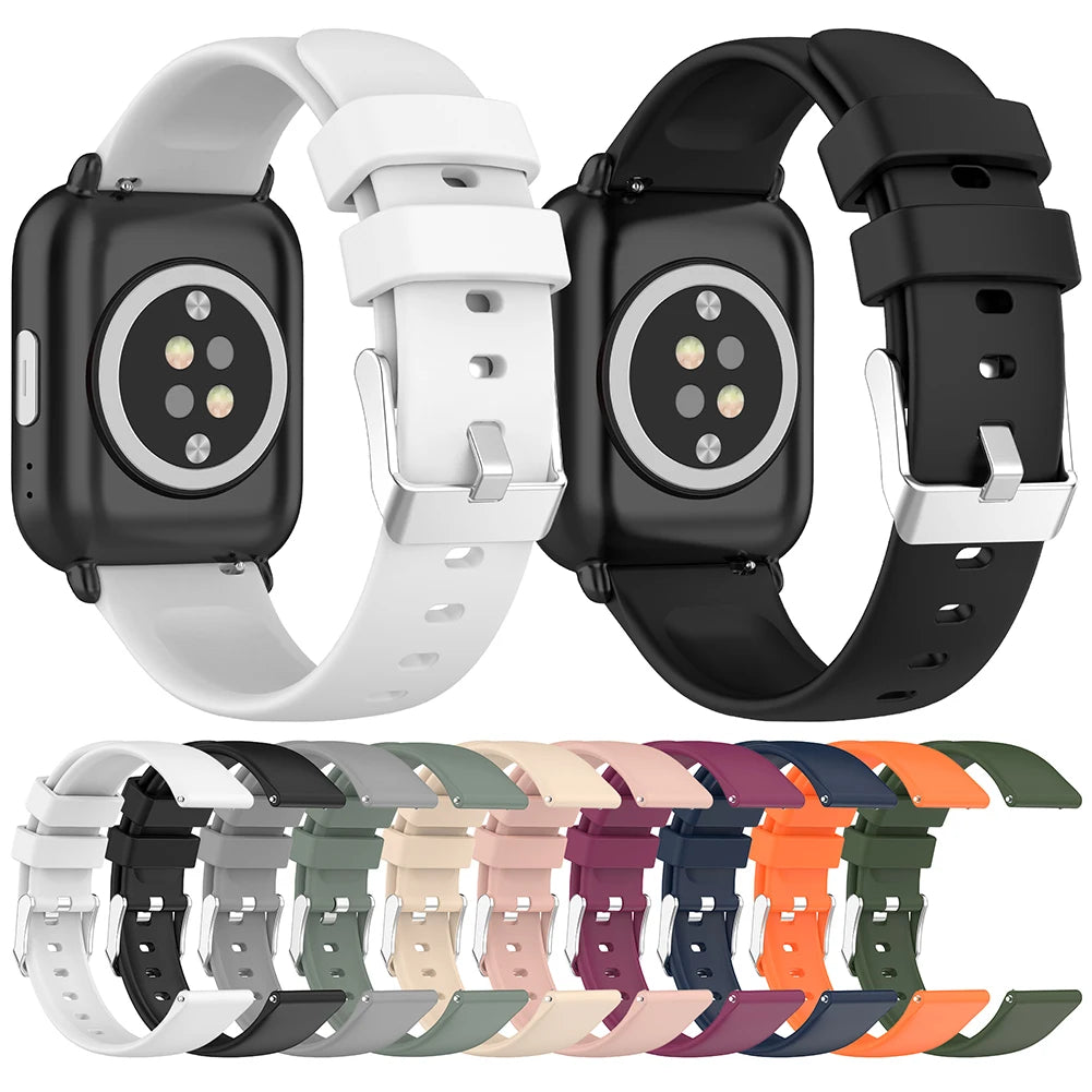 20mm Silicone Strap for Huami Amazfit GTS 4/2 Mini GTS 3 2e Smart Watch Band for Amazfit Bip 3 Pro/Bip 3/ Bip U/Bip Lite Qme