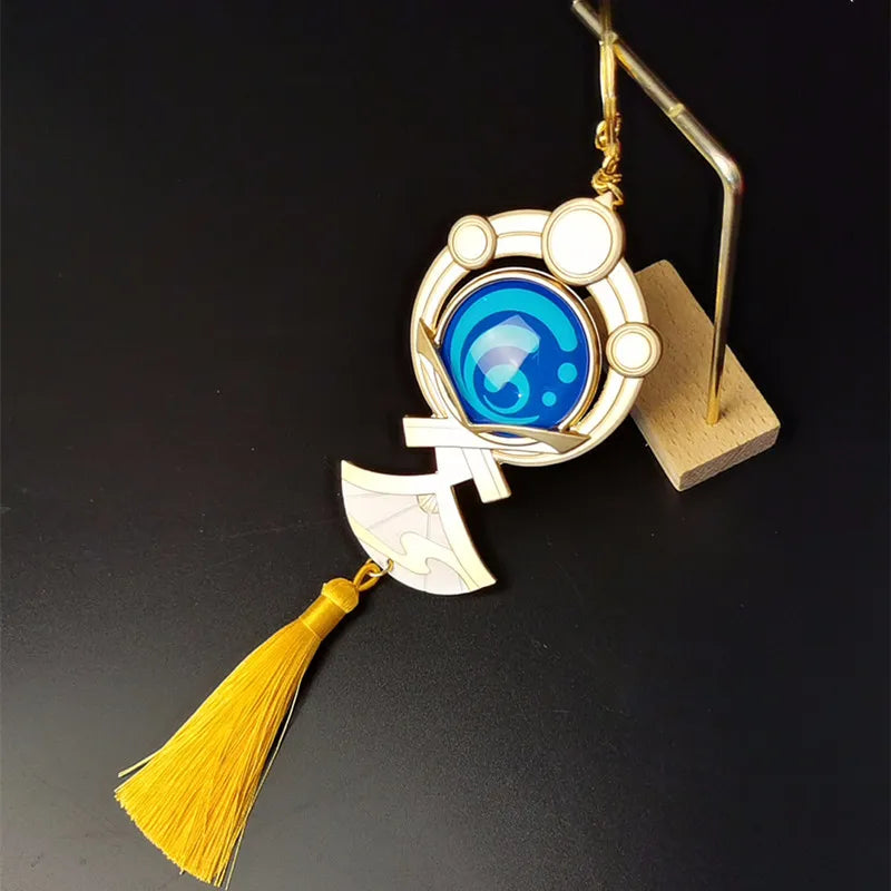 God Eye Keychain Cosplay Anime Role Kamisato Ayato Game Genshin Impact Vision Alloy Pendant Fashion Accessory Jewelry Prop Gift Qme