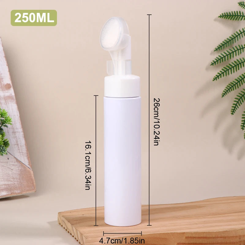 100 120 150 200 Empty Facial Cleanser Mousse Foam Gel Head Wash Brush Qme 250ml White
