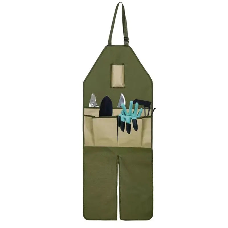 Garden Leg Gaiter Apron Pockets Waterproof Dirt Protection Pruning Qme light green