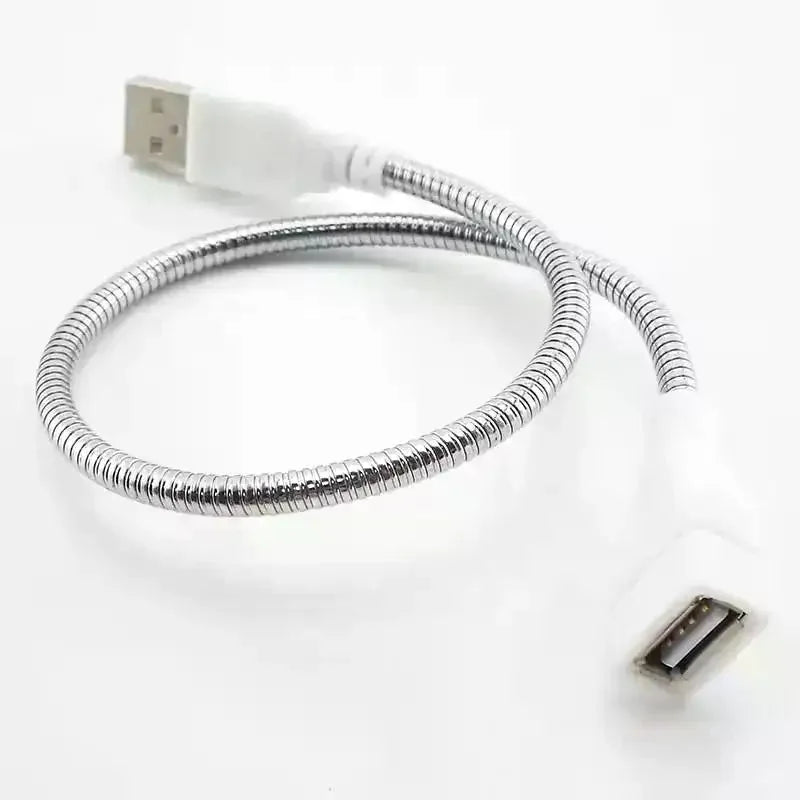 USB Desk Lamp Power Cable Extension Cord Flexible Metal Hose Qme