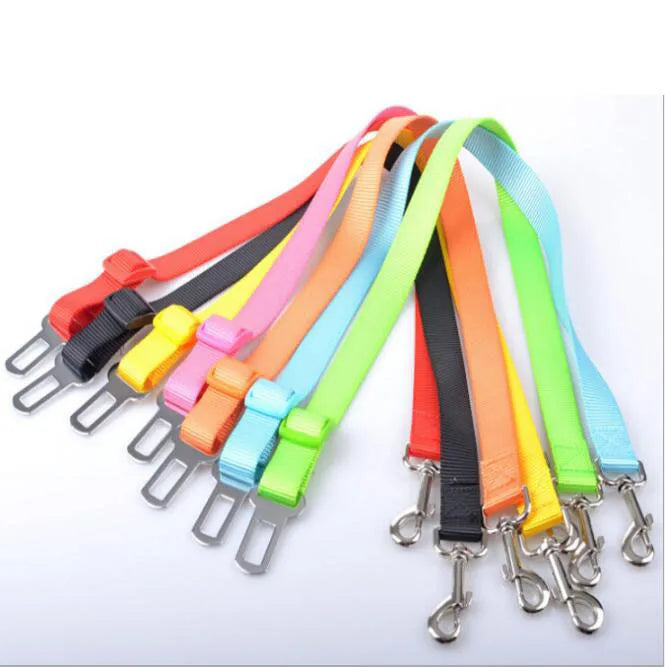 A Dog Car Seat Belt Safety Protector Travel Pets Accessories Dog Leash Collar Breakaway Solid Car Harness Qme