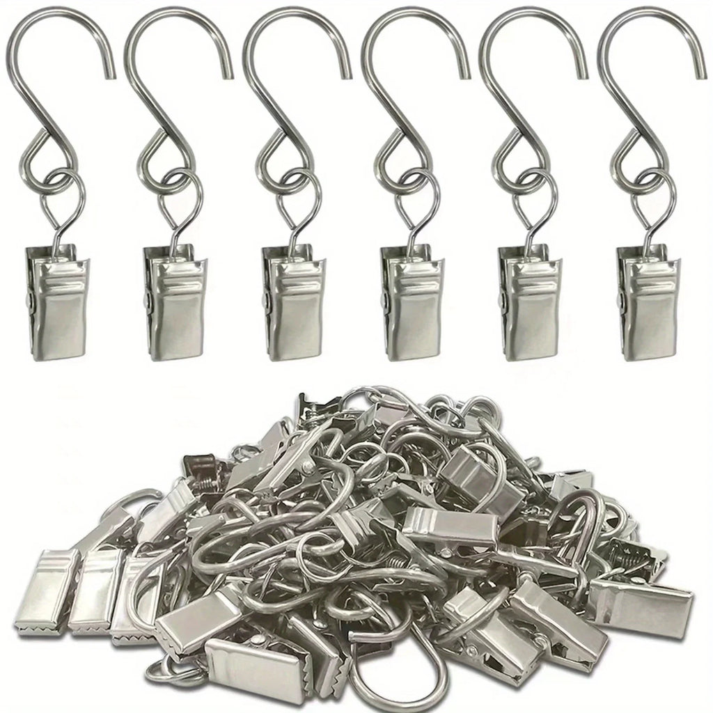 20pcs Of S-shaped Hooks for Curtains, Hangers for Draining Sinks And Camping Tents, Art And Craft Displays, Qme Silvery