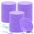 50/20/10PCS Compressed Facial Sponge Cosmetic Hydrotherapy Sponge Suitable for Daily Cleansing, Makeup Removal, and Exfoliation Qme Purple 50PCS