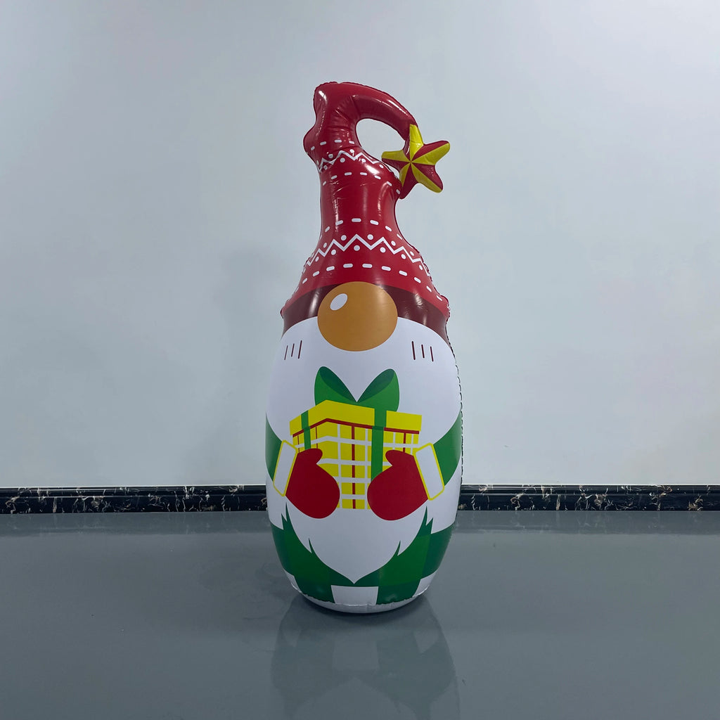 Inflatable Christmas Kit Glowing Yard Ornaments Holiday Decorations Christmas Ball Snowman Topple Gift Box Santa Claus Qme WHITE