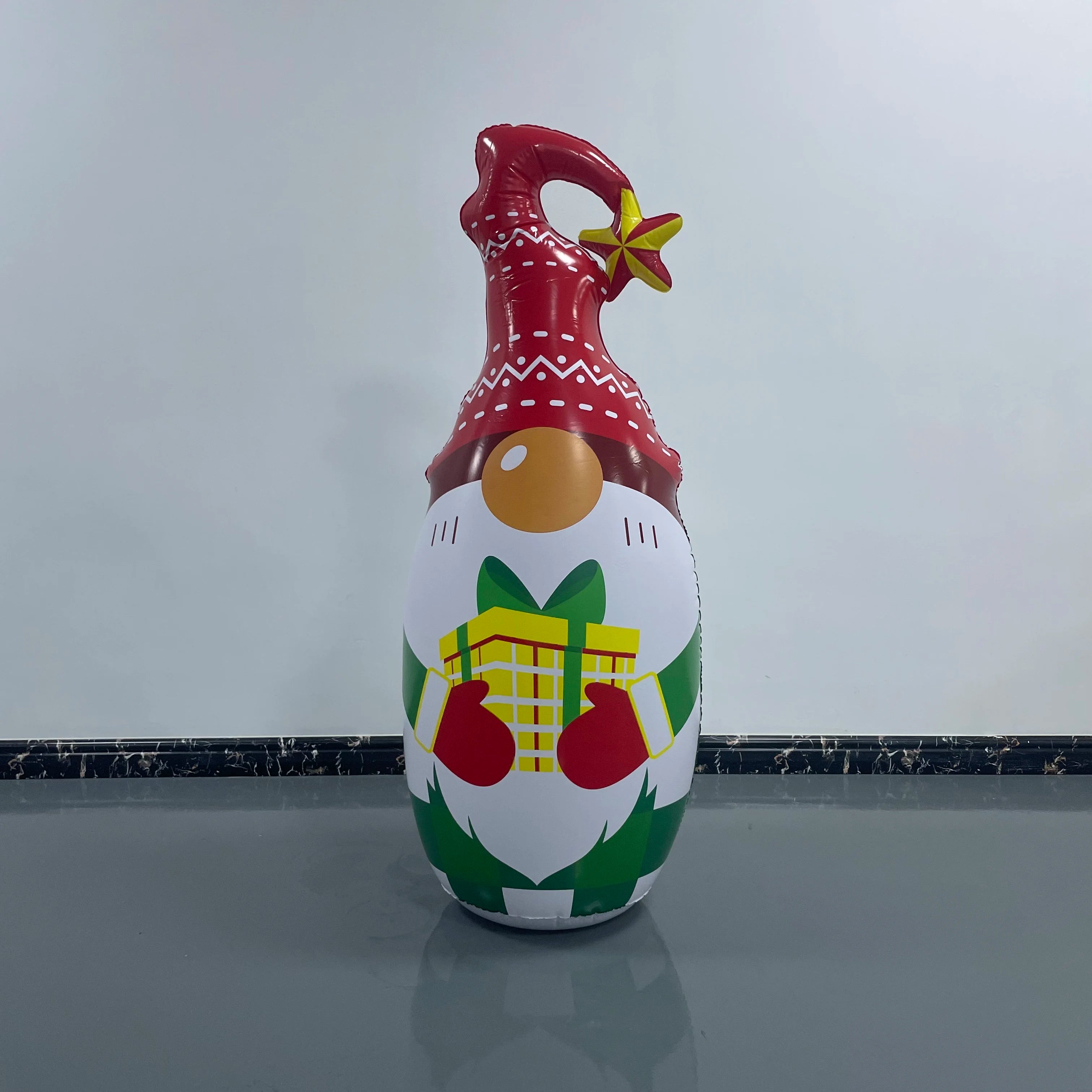 Inflatable Christmas Kit Glowing Yard Ornaments Holiday Decorations Christmas Ball Snowman Topple Gift Box Santa Claus Qme WHITE