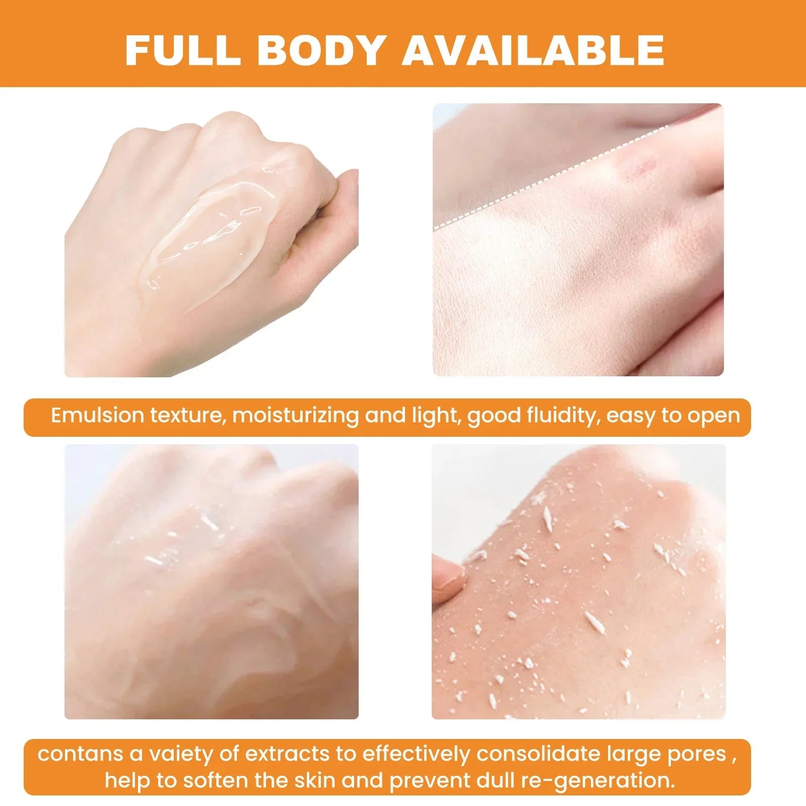 Orange Exfoliating Gel Dead Spot Remover Brighten Peeling Gentle Qme