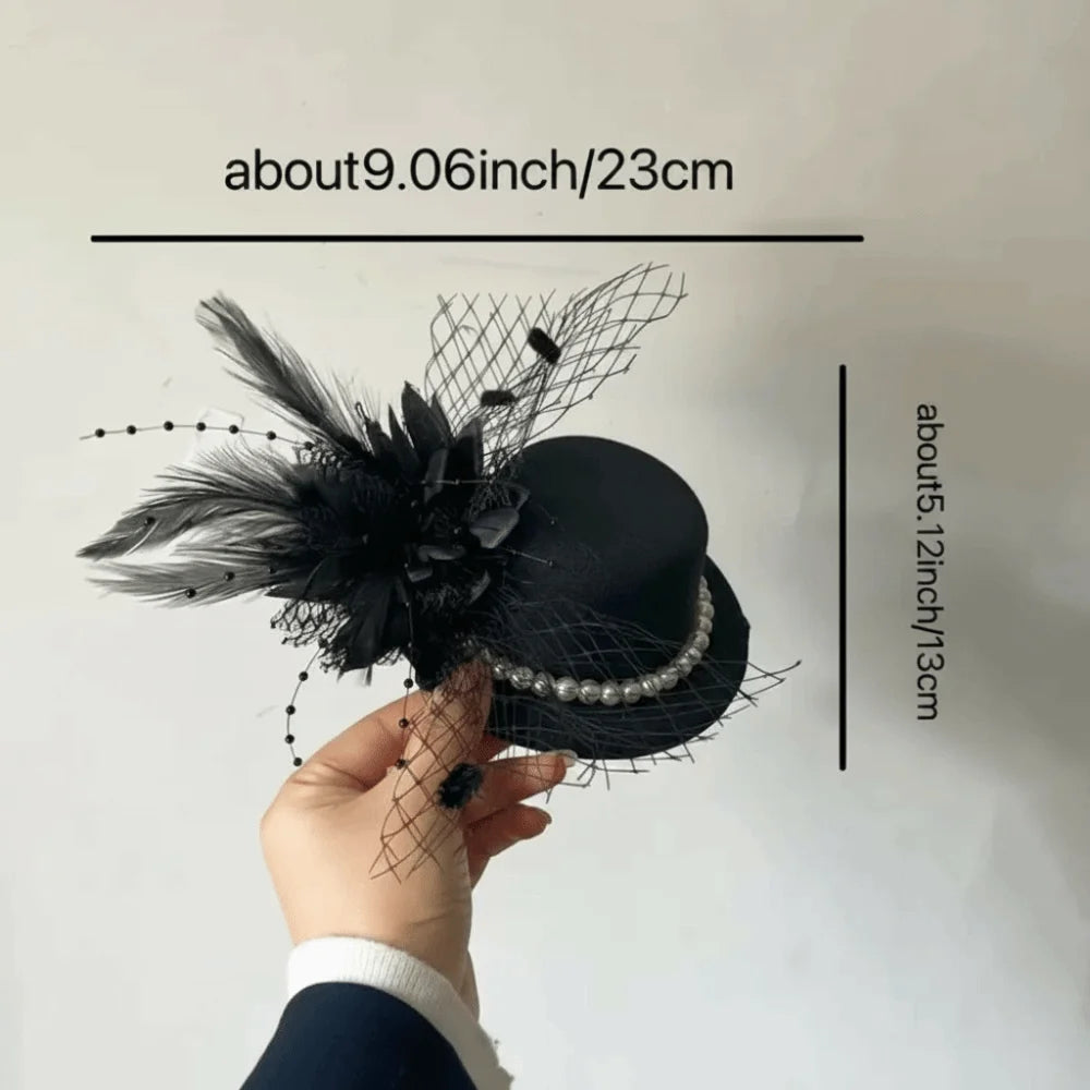 Retro Exquisite Vintage Fascinator Hat Elegant Flower Mesh Feather Qme
