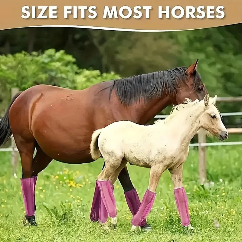4Pcs Fly Boot for Horses Horse Fly Leggings Breathable Horse Boot Protective Horse Leg Wraps for Flies Qme