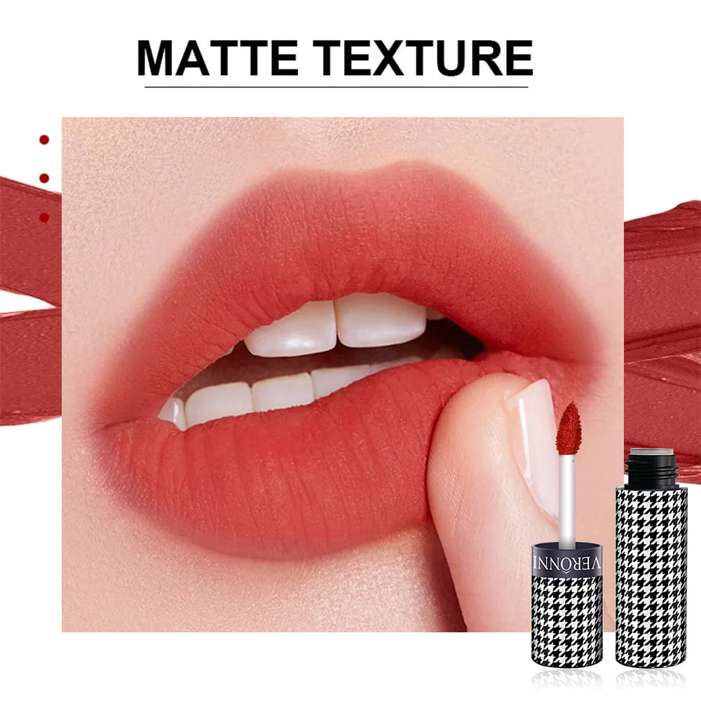 VERONNI Houndstooth Lip Mud Three-pack Matte Cheek Dual-use Blush Qme