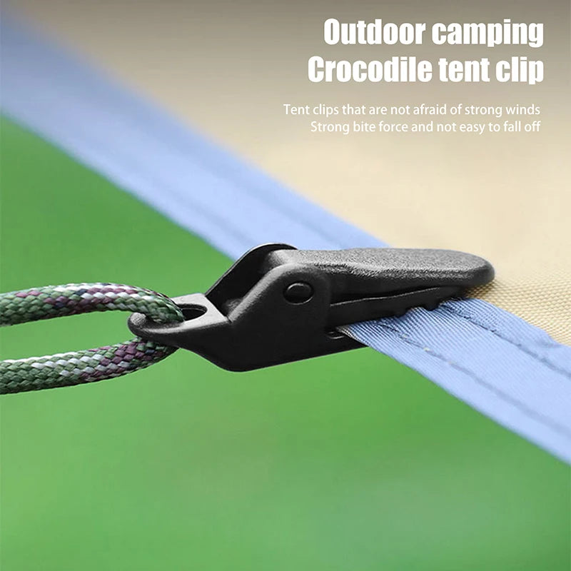 Tarp Clips 10-Pack Black Crocodile Clip Small Outdoor Camping Awning Qme