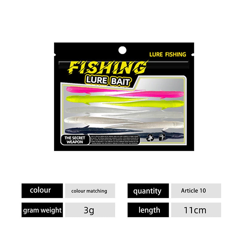 Bionic Small Fish Silicone Soft Fishing Lure Artificial Loach Bait Qme Multicolor