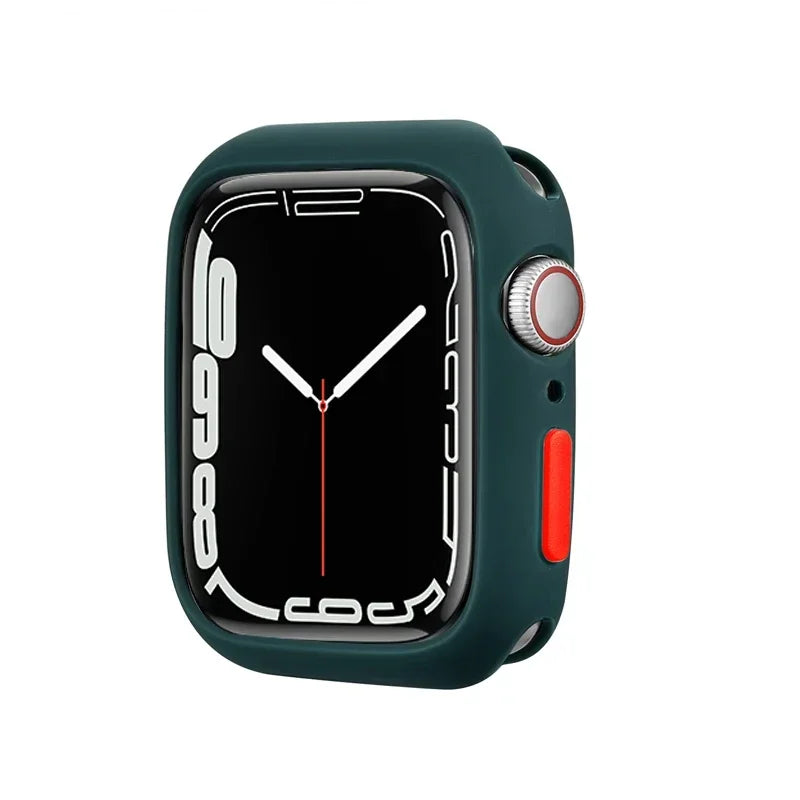 Candy Soft Silicone Case For Apple Watch Cover Ultra 9 8 7 6 Se 45mm 42mm 44mm 40mm 41mm 38mm rubber Protection watch for women Qme Dark green Red 38mm