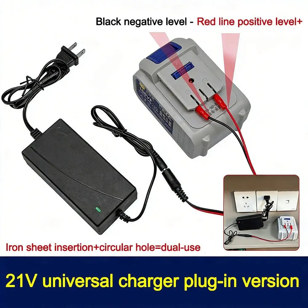 Dual Head Safe Lithium Charger 18V 21V 24V Overload Protection Qme A5