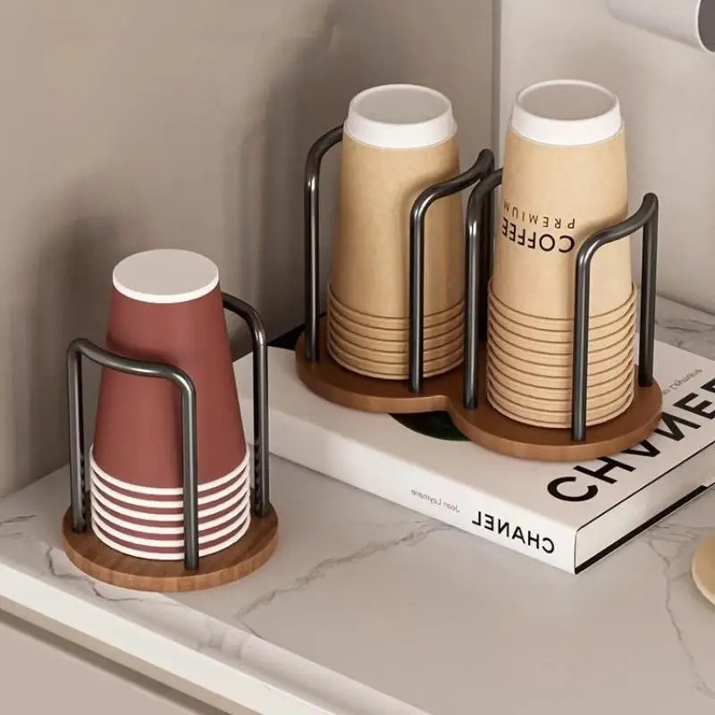 Wood Dispenser Longer Stick Mug Display Stand Organizer Supplies Qme