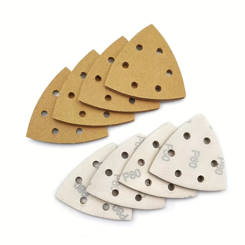 20-Piece triangular oscillating sandpaper with hooks and loops 6 holes 60-320 thickness detail grinding wheel for wood polishing Qme