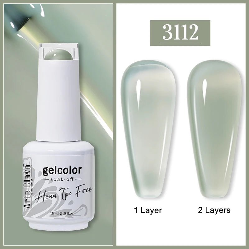 Arte Clavo Jelly Transparent Gel Nail Polish Summer Nude Pink Semi