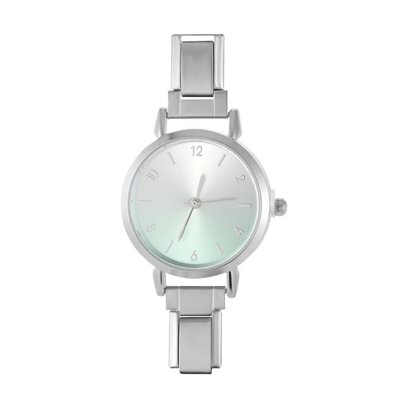 2026 Fashion Men Women's Stainless Steel Round Simple Watch Bracelet