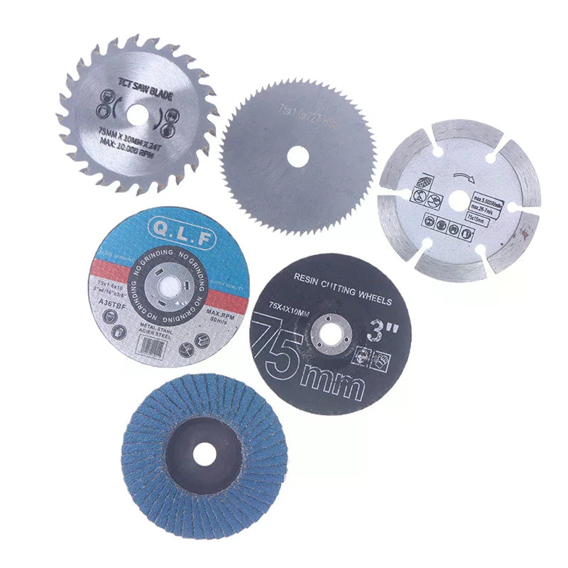 7Pcs 75mm Cutting Disc For Hole Angle 10mm Circular Saw Blade Sander Sanding Tool Tile Wood Metal Cutting Disc Qme