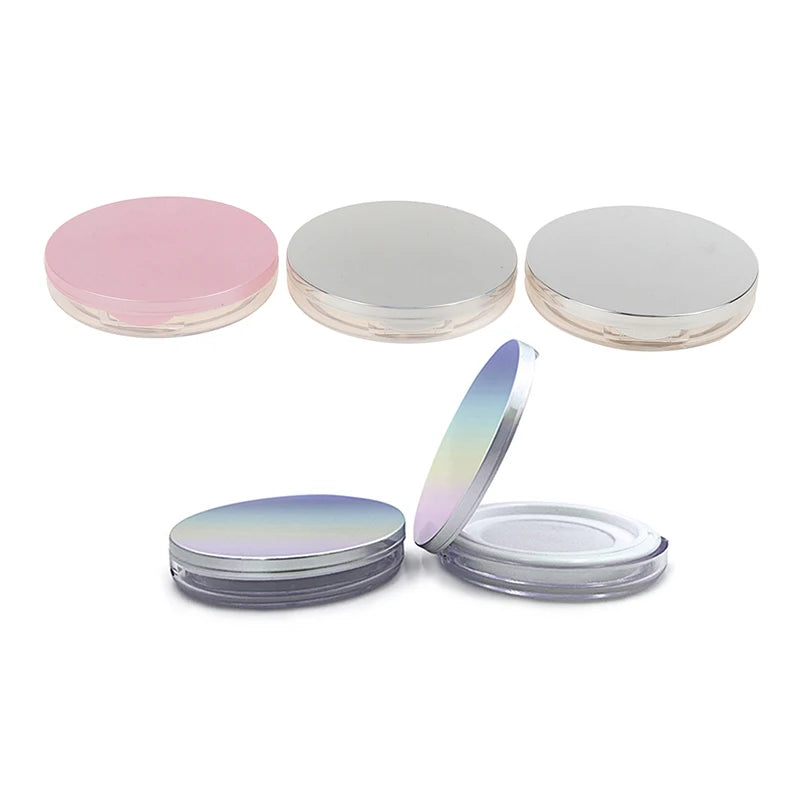 Empty Loose Powder Pot Mirror Jar Travel Makeup Container Cosmetic Qme