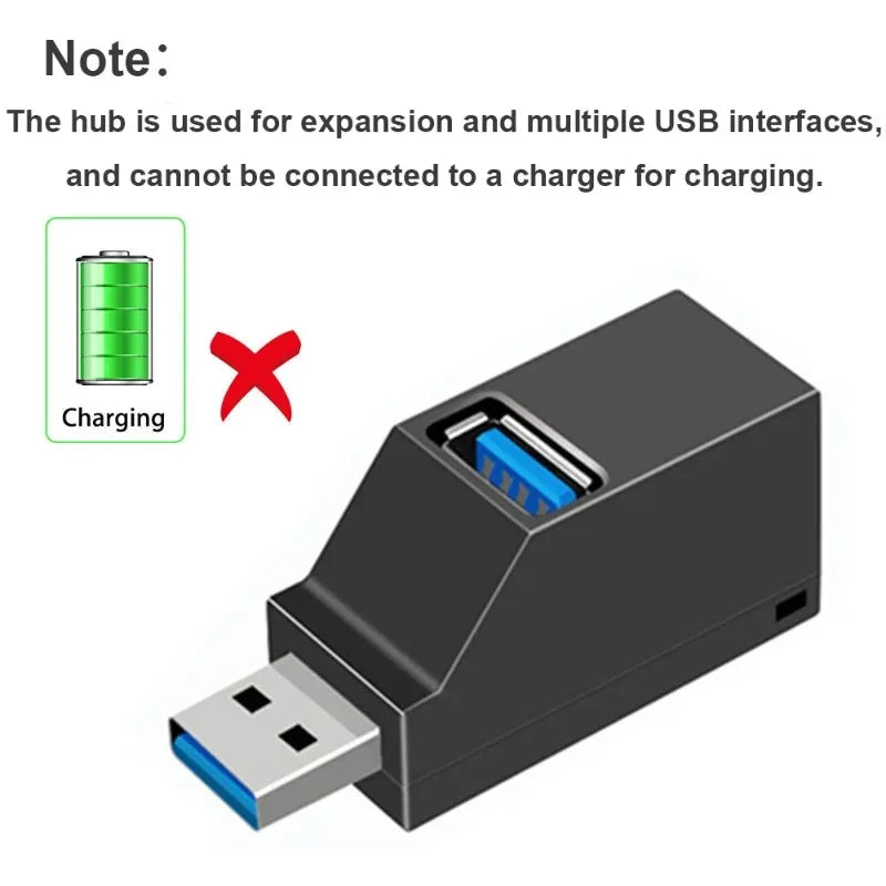 4pcs USB 3.0 Hub 3 Ports High Speed Portable USB Splitter Multi-Interface Expansion Dock Plug and Play USB Hub for Laptop PC Qme